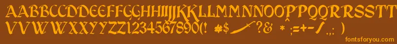 JmhSindbad Font – Orange Fonts on Brown Background