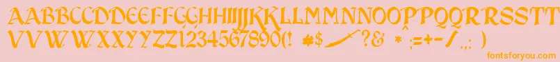 JmhSindbad Font – Orange Fonts on Pink Background