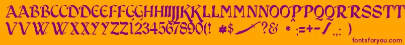 JmhSindbad Font – Purple Fonts on Orange Background