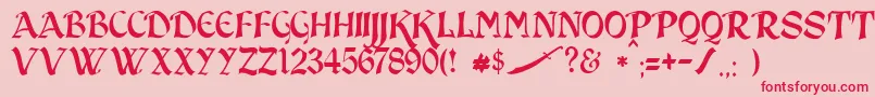 JmhSindbad Font – Red Fonts on Pink Background