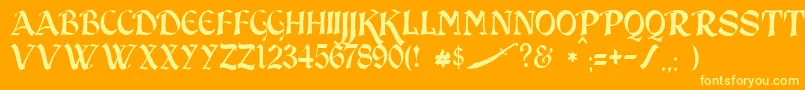 Fonte JmhSindbad – fontes amarelas em um fundo laranja