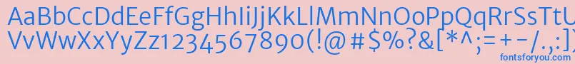 MerriweathersansLight Font – Blue Fonts on Pink Background