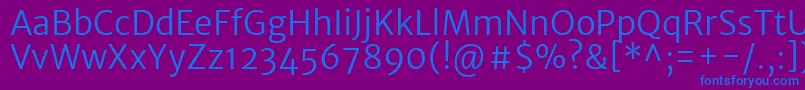 MerriweathersansLight Font – Blue Fonts on Purple Background