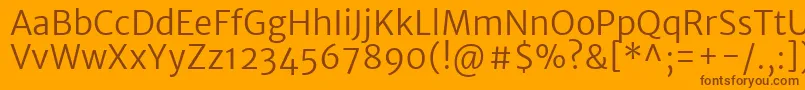 MerriweathersansLight Font – Brown Fonts on Orange Background