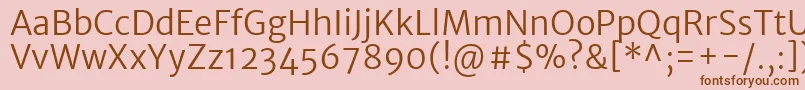 MerriweathersansLight Font – Brown Fonts on Pink Background