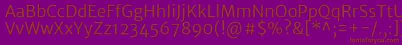 MerriweathersansLight-fontti – ruskeat fontit violetilla taustalla