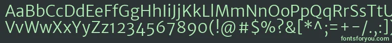フォントMerriweathersansLight – 黒い背景に緑の文字