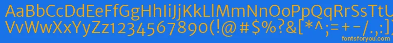 MerriweathersansLight Font – Orange Fonts on Blue Background