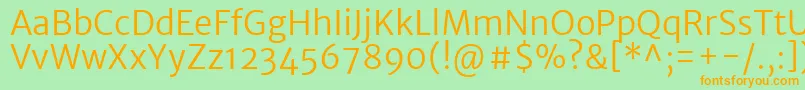 MerriweathersansLight Font – Orange Fonts on Green Background