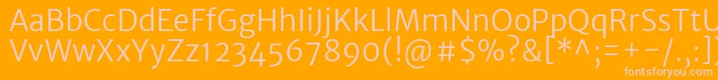 MerriweathersansLight Font – Pink Fonts on Orange Background
