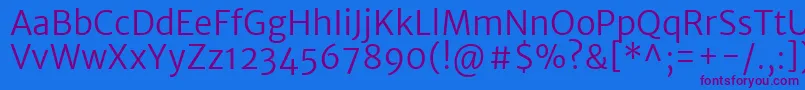 MerriweathersansLight Font – Purple Fonts on Blue Background