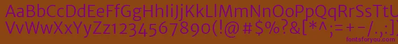 MerriweathersansLight Font – Purple Fonts on Brown Background