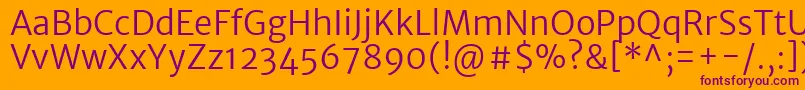 MerriweathersansLight Font – Purple Fonts on Orange Background