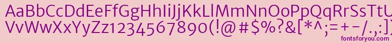 MerriweathersansLight Font – Purple Fonts on Pink Background
