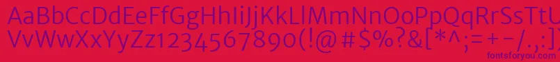 MerriweathersansLight Font – Purple Fonts on Red Background