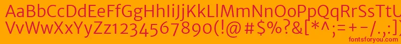 MerriweathersansLight Font – Red Fonts on Orange Background