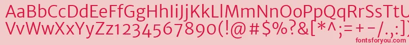 fuente MerriweathersansLight – Fuentes Rojas Sobre Fondo Rosa