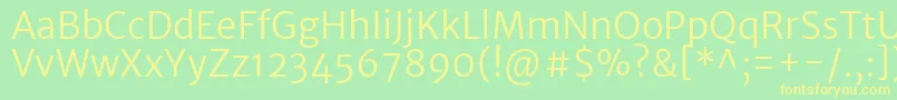 MerriweathersansLight Font – Yellow Fonts on Green Background
