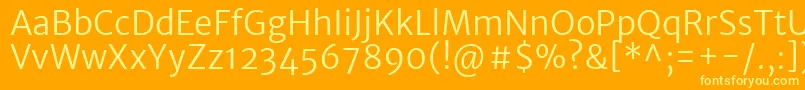 MerriweathersansLight Font – Yellow Fonts on Orange Background