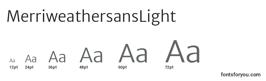 MerriweathersansLight Font Sizes