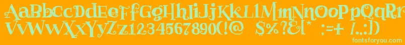 Haggardfrogdemo Font – Green Fonts on Orange Background