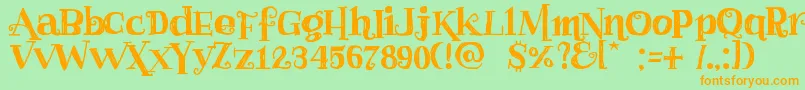 Haggardfrogdemo Font – Orange Fonts on Green Background