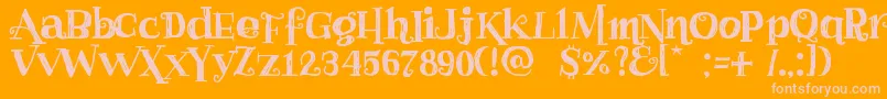 Haggardfrogdemo-Schriftart – Rosa Schriften auf orangefarbenem Hintergrund