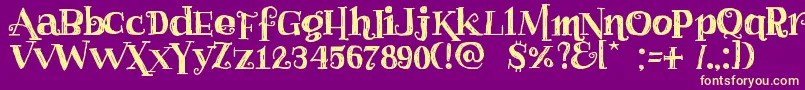 Haggardfrogdemo Font – Yellow Fonts on Purple Background