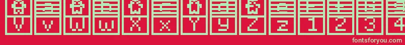 フォントPixelstarsStripes – 赤い背景に緑の文字