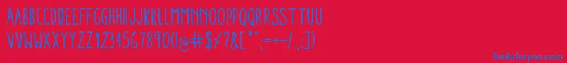 AracneCondensedRegular Font – Blue Fonts on Red Background