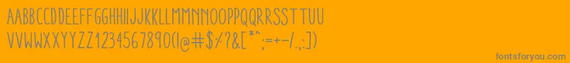 Fonte AracneCondensedRegular – fontes cinzas em um fundo laranja