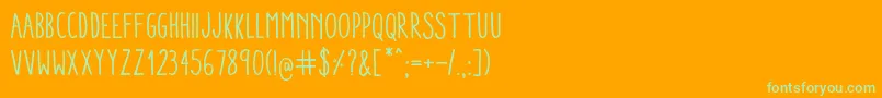 Шрифт AracneCondensedRegular – зелёные шрифты на оранжевом фоне