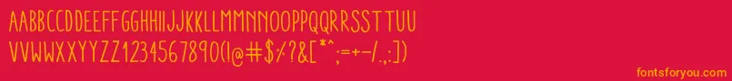 AracneCondensedRegular Font – Orange Fonts on Red Background