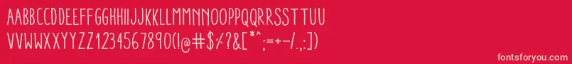 AracneCondensedRegular-fontti – vaaleanpunaiset fontit punaisella taustalla