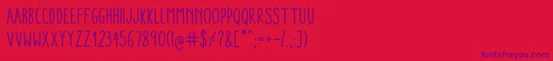 AracneCondensedRegular Font – Purple Fonts on Red Background