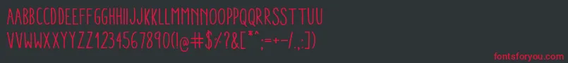 フォントAracneCondensedRegular – 黒い背景に赤い文字