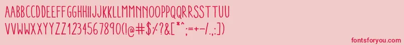AracneCondensedRegular-Schriftart – Rote Schriften auf rosa Hintergrund