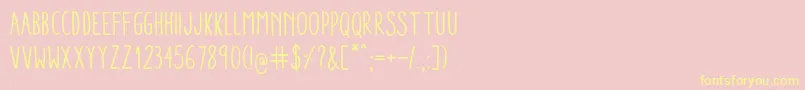 AracneCondensedRegular-Schriftart – Gelbe Schriften auf rosa Hintergrund