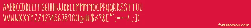 フォントAracneCondensedRegular – 黄色の文字、赤い背景