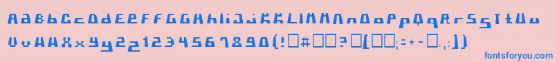 フォントPorklam – ピンクの背景に青い文字