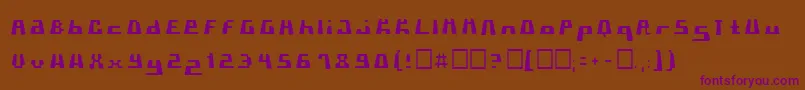 Czcionka Porklam – fioletowe czcionki na brązowym tle