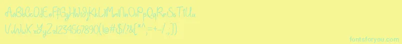 Czcionka EinhornSchriftOtf – zielone czcionki na żółtym tle