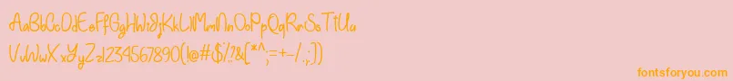 EinhornSchriftOtf-Schriftart – Orangefarbene Schriften auf rosa Hintergrund