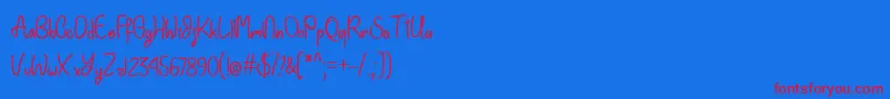 EinhornSchriftOtf Font – Red Fonts on Blue Background