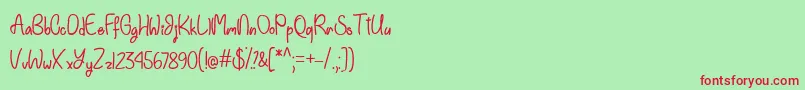 EinhornSchriftOtf Font – Red Fonts on Green Background