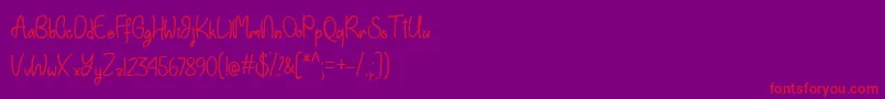 Fonte EinhornSchriftOtf – fontes vermelhas em um fundo violeta