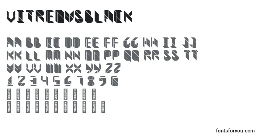 Schriftart VitreousBlack – Alphabet, Zahlen, spezielle Symbole
