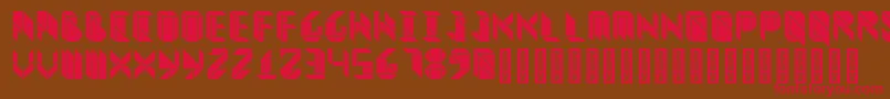 VitreousBlack-Schriftart – Rote Schriften auf braunem Hintergrund