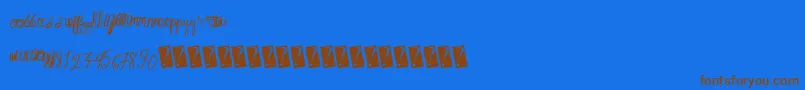 Fantasticsunset Font – Brown Fonts on Blue Background