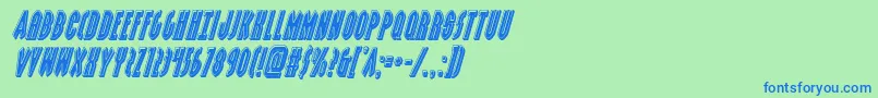 Grendelsmotherbevelital Font – Blue Fonts on Green Background